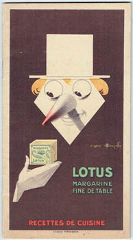 Advertising - Lotus Margarine. - Lotus Margarine. Fine de Table. Recettes de Cuisine.