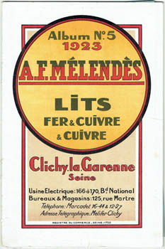 Catalogue - beds. A.F. Melendes. - Album No. 5 1923. Lits Fer & Cuivre & Cuivre.