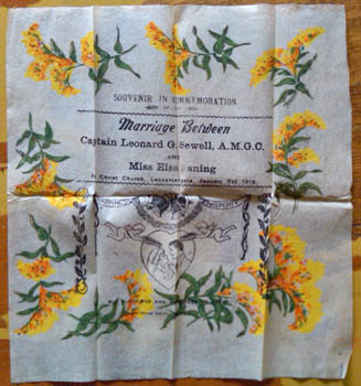 Wattle wedding souvenir. - Souvenir in Commemoration of the Marriage Between Captain Leonard G. Sewell ... and Miss Elsa Faning at Christ Church, Lancastergate, January 5th 1918.