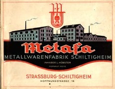 [Catalogue - Metal Ware]. Metafa, Strassburg. - Metallwarefabrik Schiltigheim. Katalog Nr.40.