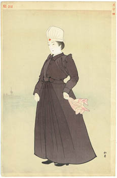 Yukawa Shodo. - War Nurse from the series         [Kinko Fuzoku Hyaku Bijin - 100 Beauties Past and Present].